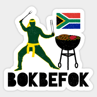 Bokbefok Braai Ninja Bok Rugby Supporter Sticker